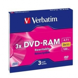 DVD RAM VERBATIM 4,7 G PACK 3UN 43499