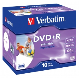 DVD+R Verbatim  Printable Jewell 4,7 GB 43508 pack 10