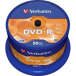 DVD-R Verbatim 4,7 GB  16x Azo, 50 unidades 43548