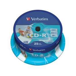 CD-R printable Verbatim 80Min 700Mb 52x, bobina 25 43439