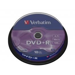 DVD+R Verbatim 4,7 GB 16x Azo, 10 unidades 43498