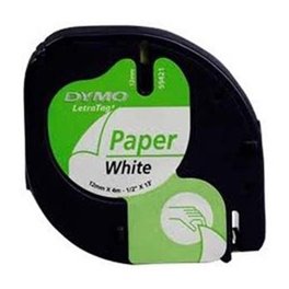 CINTA DYMO LETRATAG PAPEL NEGRO/BLANCO 91200 12x4