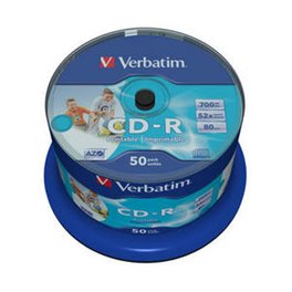 CD-ROM VERBATIM PRINTABLE AZO 50 UNID NO ID 43438