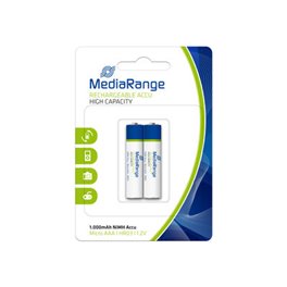 Pila Mediarange Recargables HR03 AAA 2 Unidades alta capacidad MRBAT122