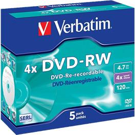 DVD-RW VERBATIM REGRABABLE JEWEL5UN 43285